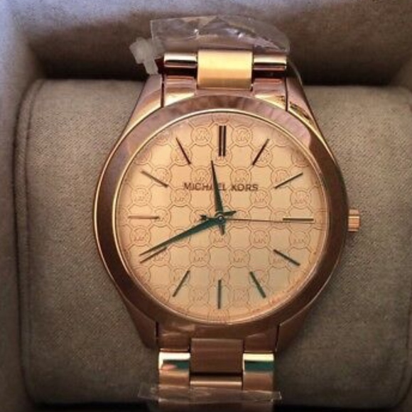 MICHAEL Michael Kors Accessories - NWT Michael Kors Slim Runway Rose Gold Monogram
